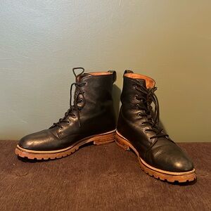 Black Madewell Lace Up Boots, Sz 8